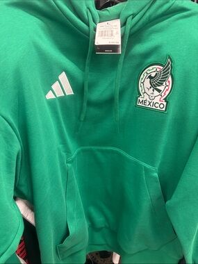 adidas Green México Crest Hoodie with White Logos